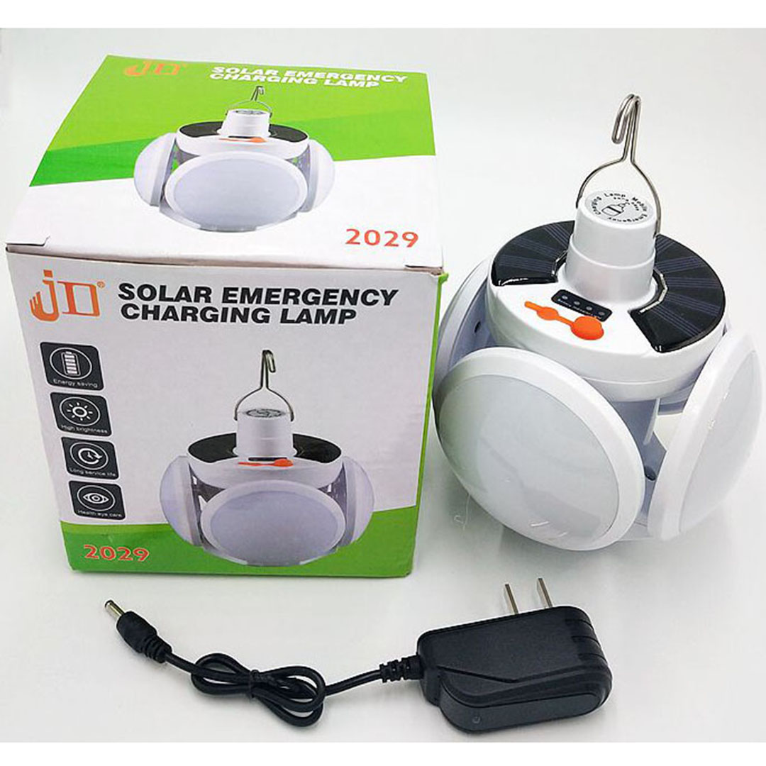 Επαναφορτιζόμενη λάμπα με πάνελ εσωτερικού και εξωτερικού χώρου solar emergency charging lamp JD 2029