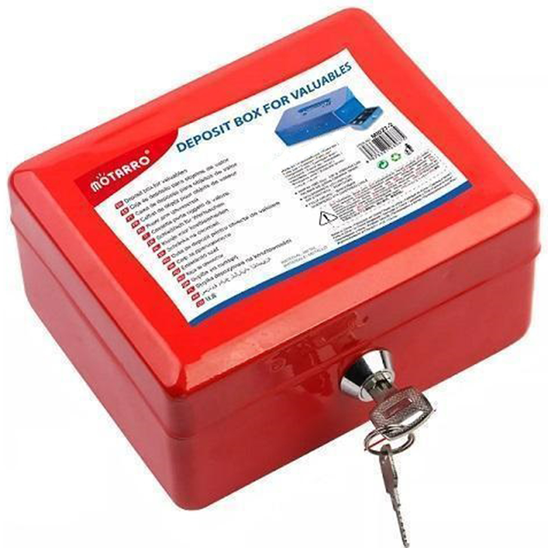 Μεταλλικό κουτί ταμείου με κλειδί 30x24x9εκ MOTARRO MI027-5 κόκκινο