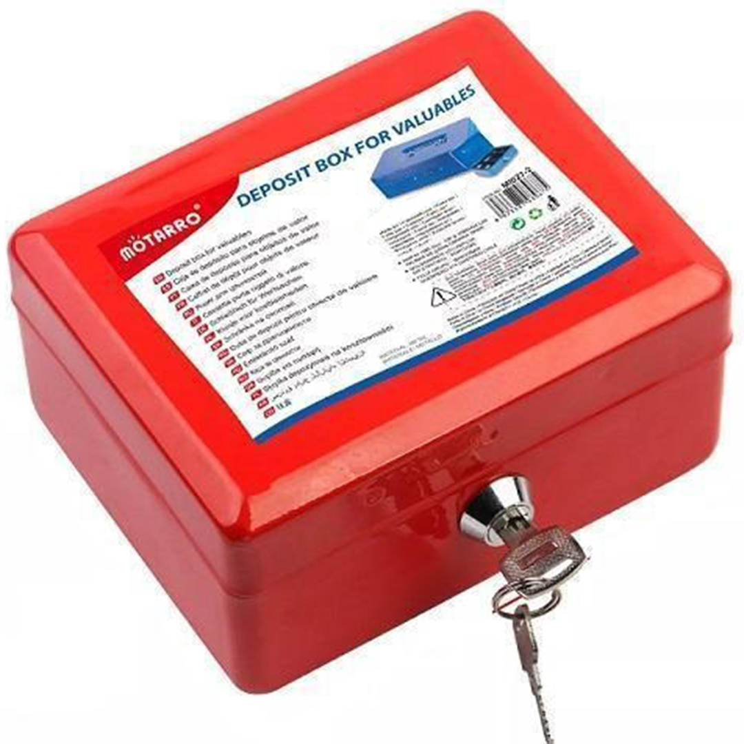 Μεταλλικό κουτί ταμείου με κλειδί 25x20x8.5εκ MOTARRO MI027-4 κόκκινο