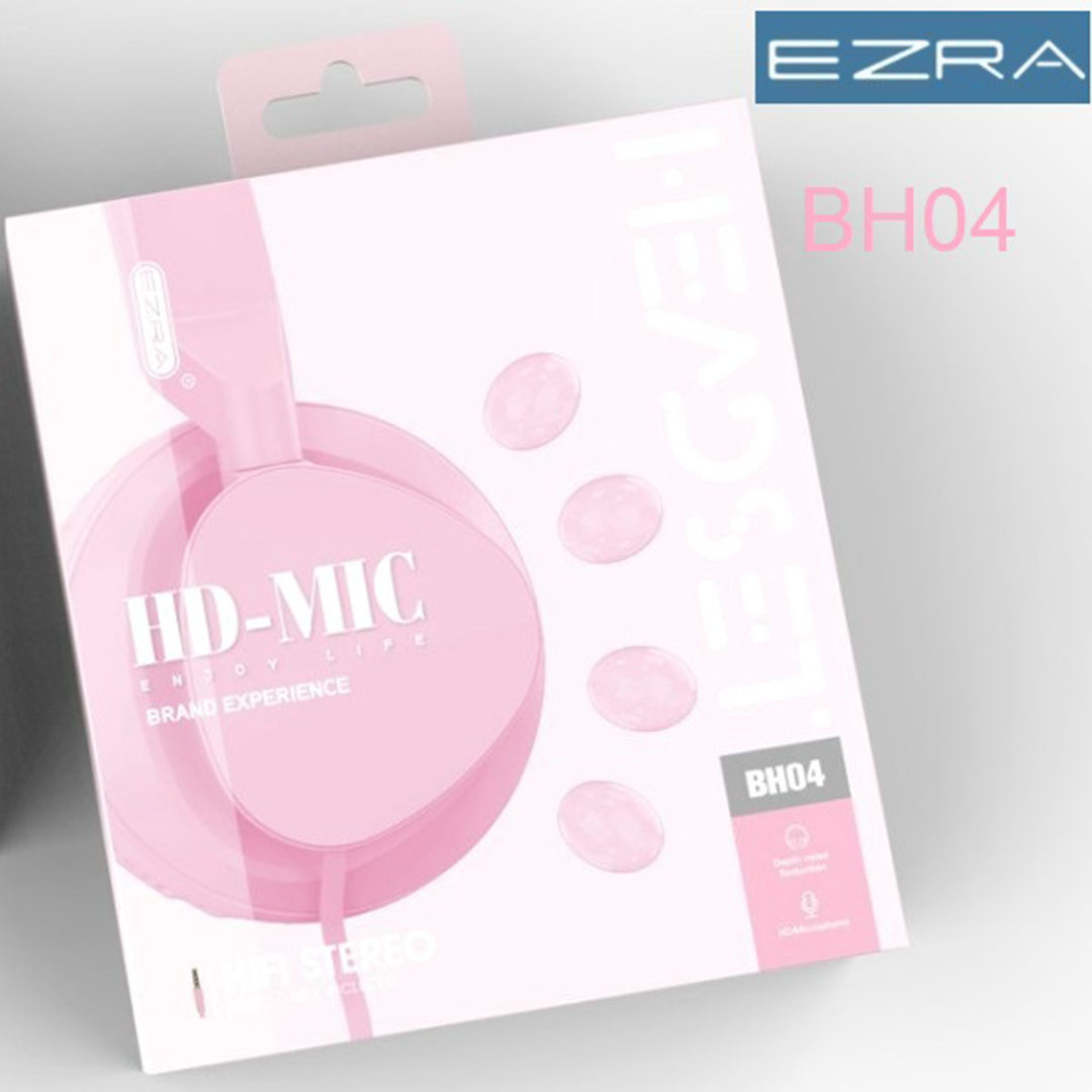 Ενσύρματα ακουστικά κεφαλής 3,5mm EZRA BH04 ροζ