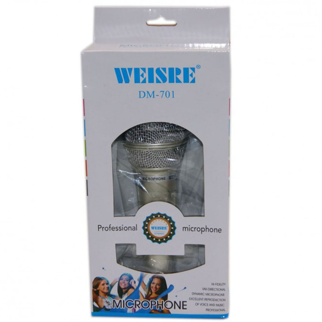Ενσύρματο μικρόφωνο Weisre DM-701 ασημί