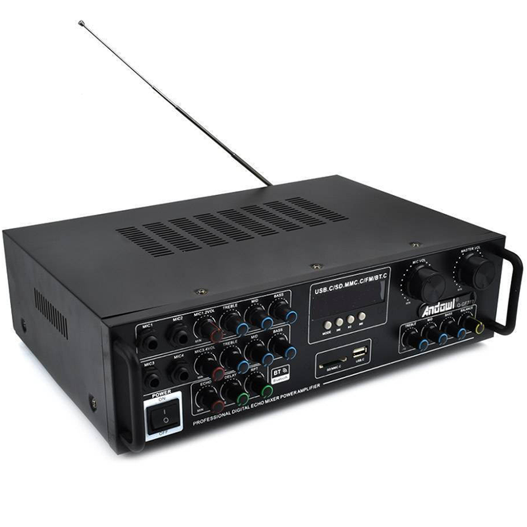 Ενισχυτής 300W με λειτουργία karaoke και τηλεχειριστήριο Andowl Q-GF777 μαύρο