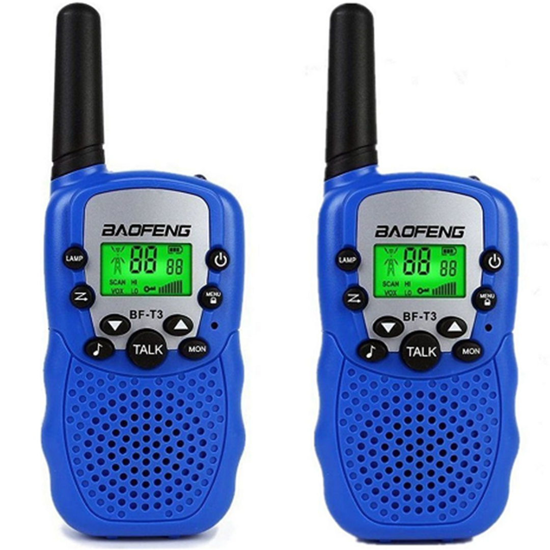 Σετ 2τμχ παιδικών walkie talkie με μονόχρωμη οθόνη BAOFENG BF-T3 μπλε