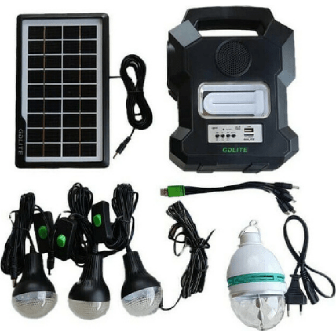 Ηλιακό σύστημα φωτισμού με φωτοβολταικό πάνελ, λάμπες LED, ράδιοφωνο, Mp3 Player, Bluetooth GDLITE GD-1000A
