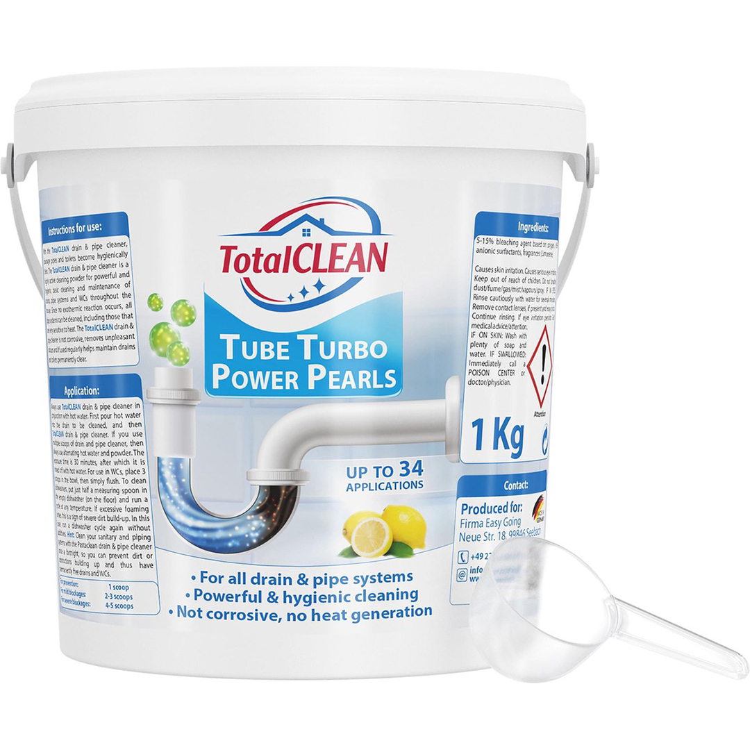TotalCLEAN Tube Turbo Power Pearls Σκόνη Καθαρισμού Σωλήνων και Σιφωνιών