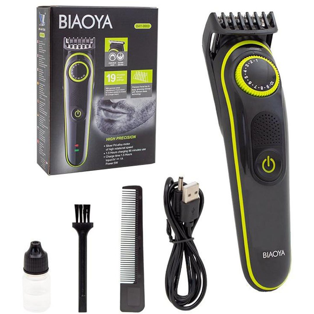 BIAOYA BAY-9900 Κουρευτική και Ξυριστική Μηχανή Μαλλιών-Προσώπου-Σώματος Μαύρη