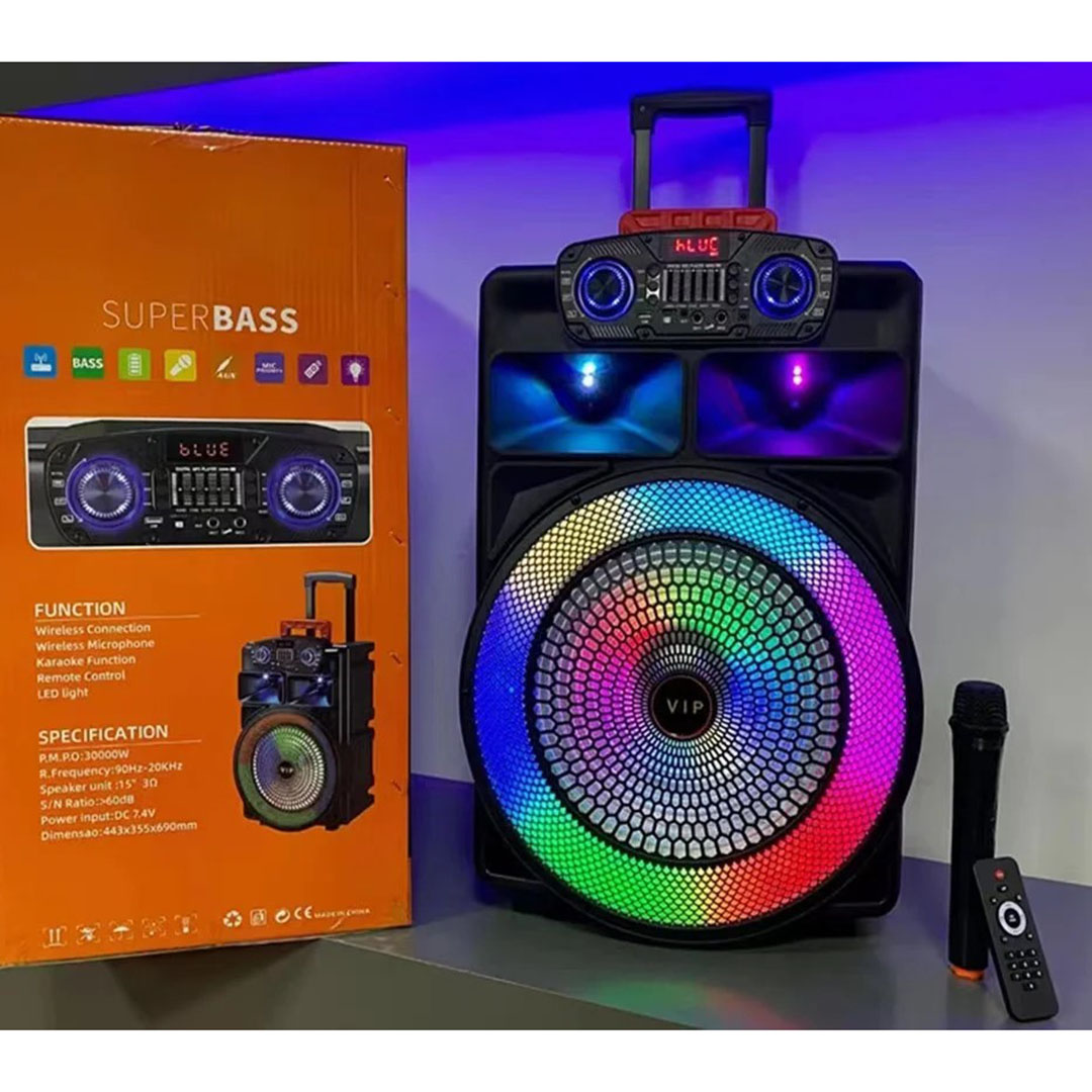 Σύστημα Karaoke με Ενσύρματo Μικρόφωνo, Led και Bluetooth JT-1568 Μαύρο