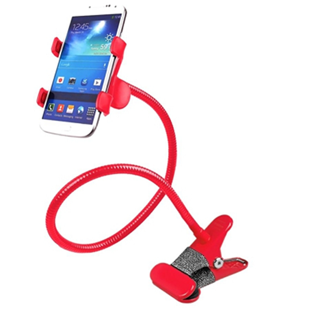 Βάση στήριξης κινητού για γραφείο lazy bracket με κλιπ κόκκινο