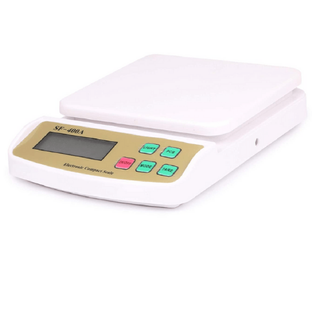 Ψηφιακή ζυγαριά κουζίνας 1g/10kg SF-400A σε λευκό χρώμα