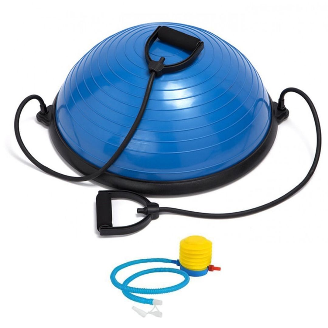 Μπάλα ισορροπίας  διαμέτρου 60cm με λάστιχα και τρόμπα 25566-69 μπλε