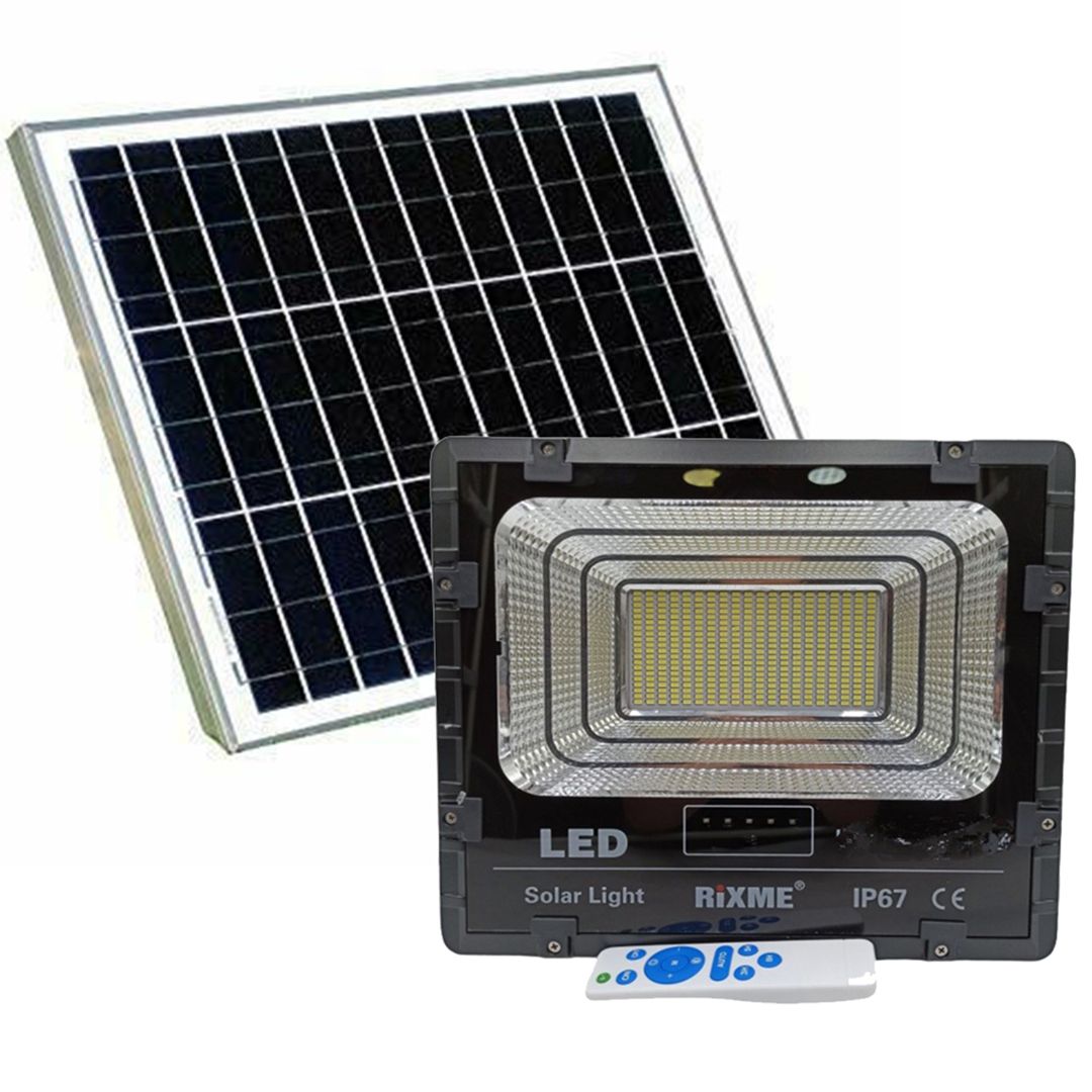 Led αδιάβροχος ηλιακός προβολέας 200W 20480LM με πάνελ και τηλεχειριστήριο Rixme RL.X-200W