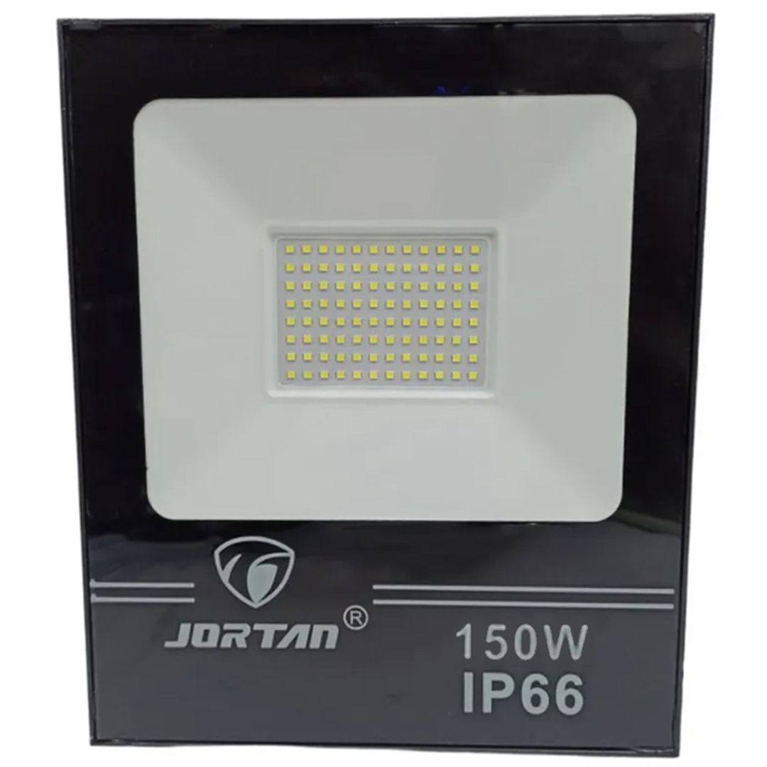 Jortan Στεγανός Προβολέας IP66 Ισχύος 150W με Ψυχρό Λευκό Φως σε Μαύρο χρώμα JORTAN TP150W