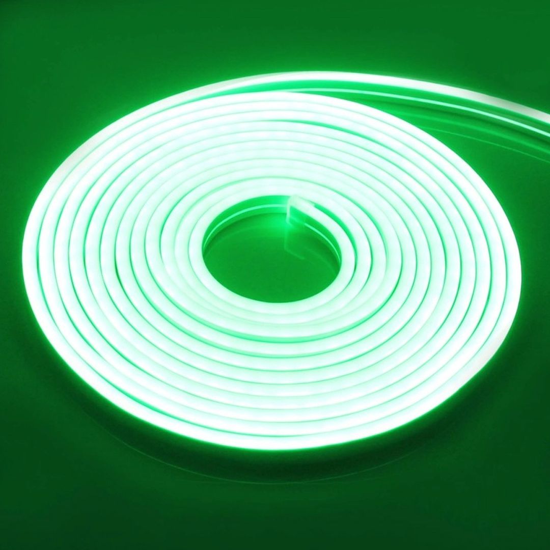 Neon Αδιάβροχη Ταινία Neon Flex LED Τροφοδοσίας 12V με Πράσινο Φως Μήκους 5m με Τροφοδοτικό 101431