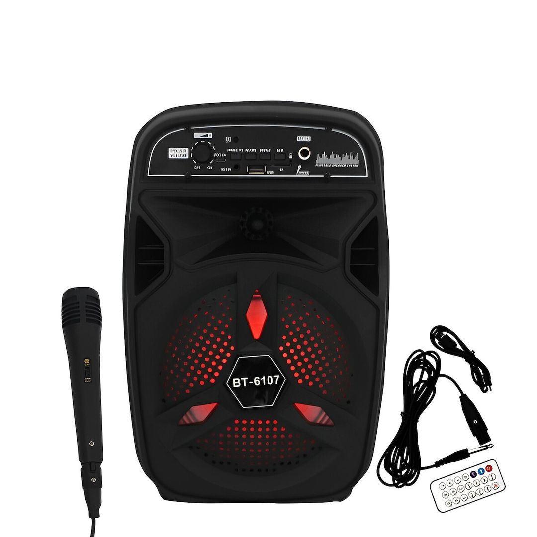 Σύστημα Karaoke με Ενσύρματo Μικρόφωνo BT-6107 σε Μαύρο Χρώμα