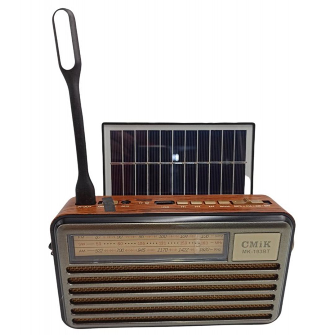 MK-193BT Επιτραπέζιο Ραδιόφωνο Ηλιακό με Bluetooth και USB Καφέ