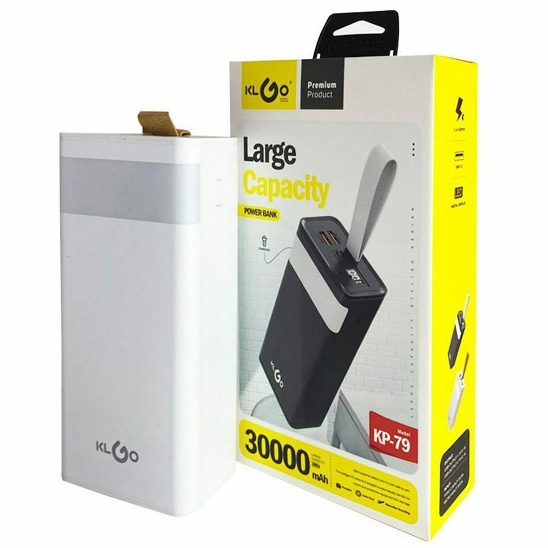 KLGO KP-79 Power Bank 30000mAh με 2 Θύρες USB-A Λευκό