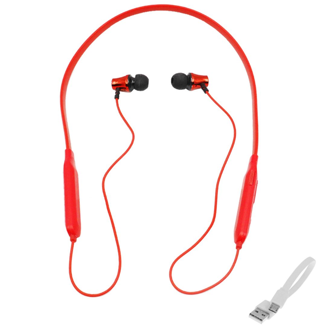 Treqa BT-28 In-ear Bluetooth Handsfree Ακουστικά με Αντοχή στον Ιδρώτα Κόκκινα