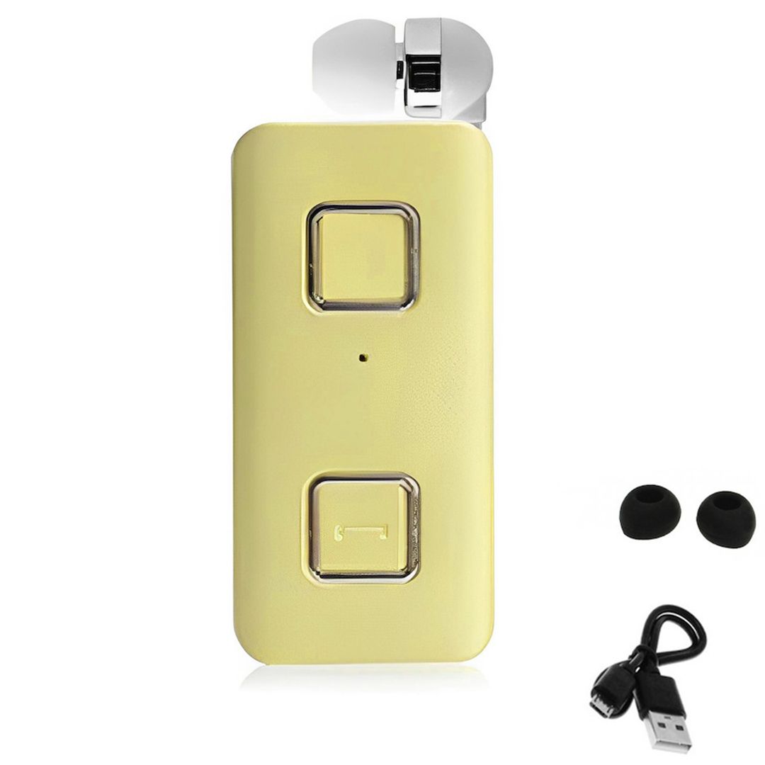 Ακουστικό Bluetooth Handsfree In-ear Πέτου με Δόνηση και Κλιπ K-35 Χρυσό