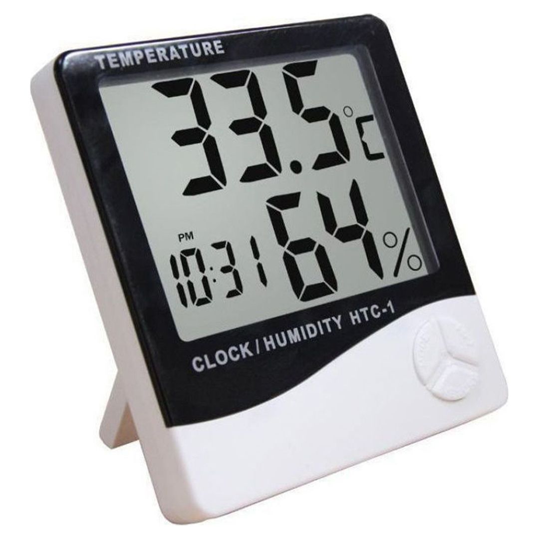 Επιτραπέζιο Θερμόμετρο και Υγρασιόμετρο για Χρήση σε Εσωτερικό Χώρο HTC-1 Λευκό