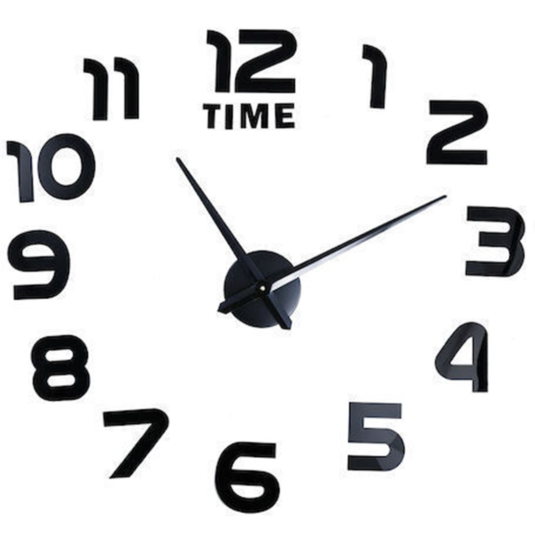 Ρολόι Τοίχου Αυτοκόλλητο 3D DIY 40-50cm ZH00220 Ασημί
