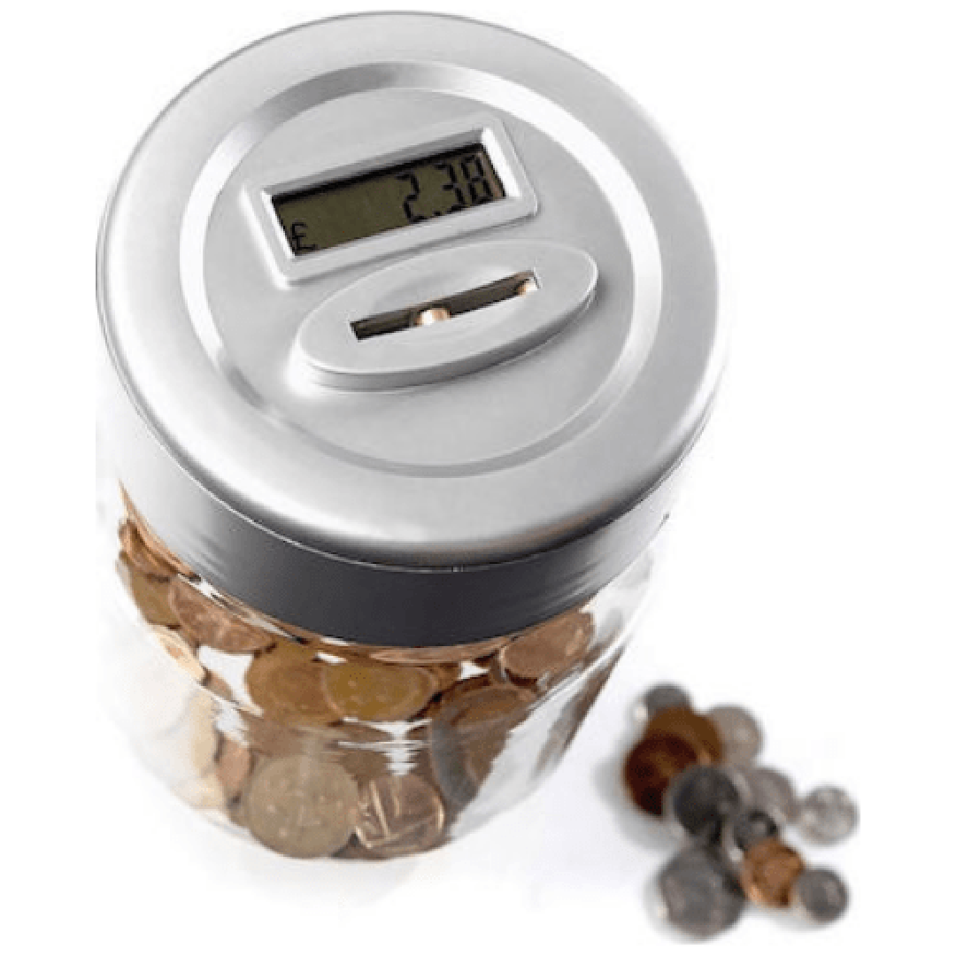 Κουμπαράς με καταμετρητή κερμάτων 12x12x17cm Smart Safe Jar