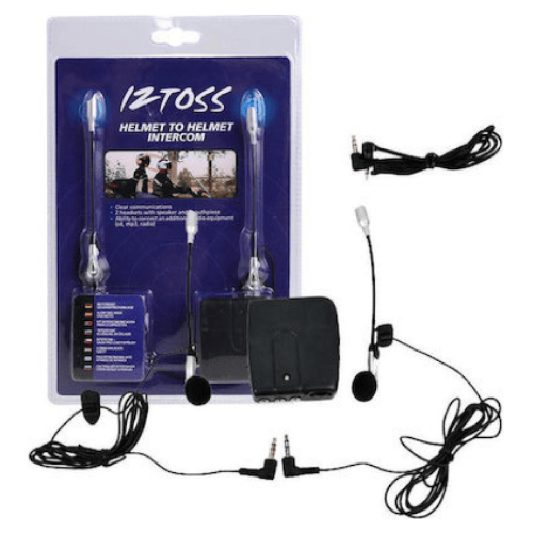 Kit ενδοεπικοινωνίας για μοτοσικλέτα, ζευγάρι MP3 ακουστικών και AUX mic IZTOSS