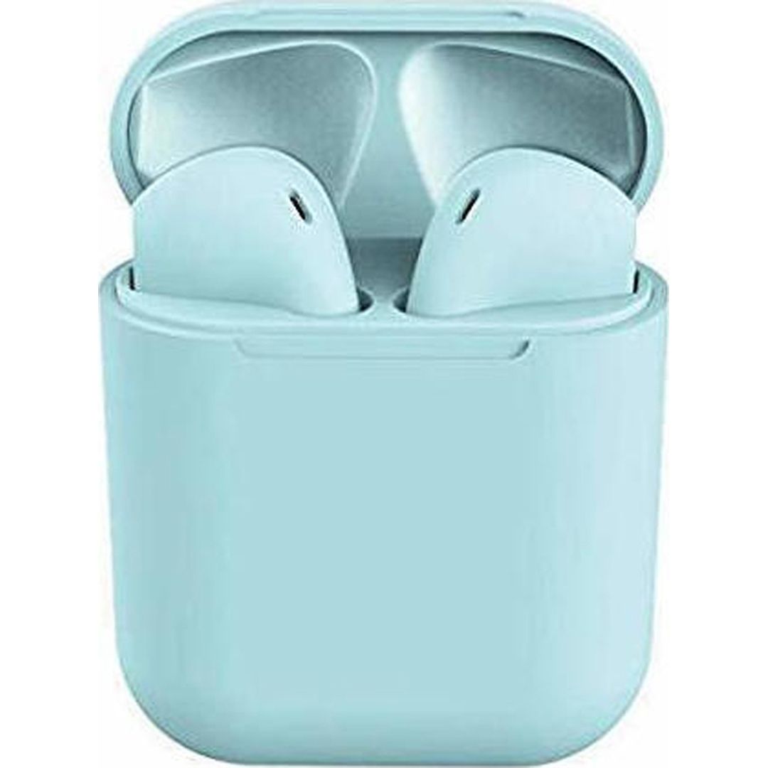 inPods 12 Earbud Bluetooth Handsfree Ακουστικά με Αντοχή στον Ιδρώτα και Θήκη Φόρτισης Μπλε