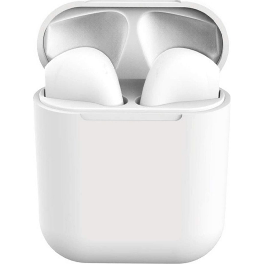 inPods 12 Earbud Bluetooth Handsfree Ακουστικά με Αντοχή στον Ιδρώτα και Θήκη Φόρτισης Λευκά