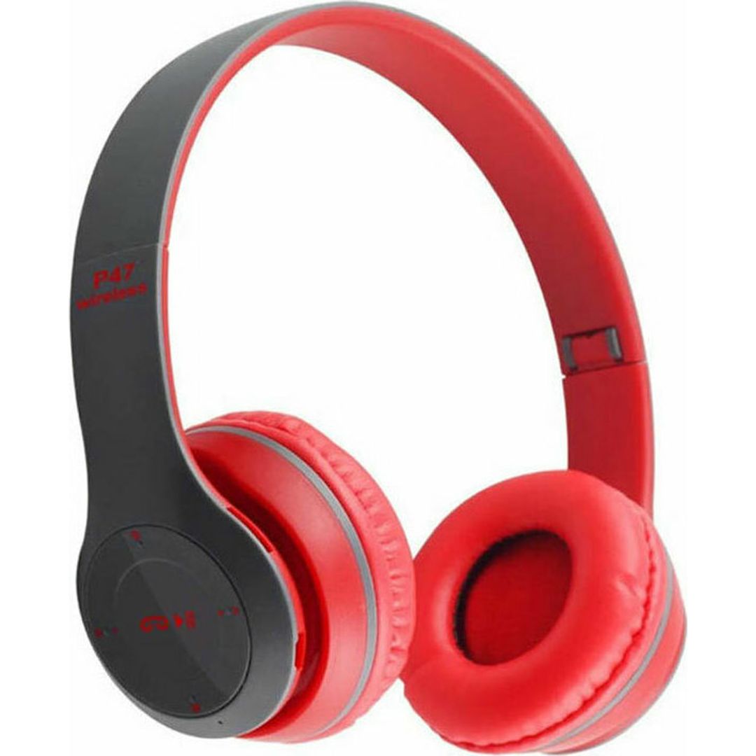 P47 Wireless BT Over Ear Ακουστικά Κόκκινα