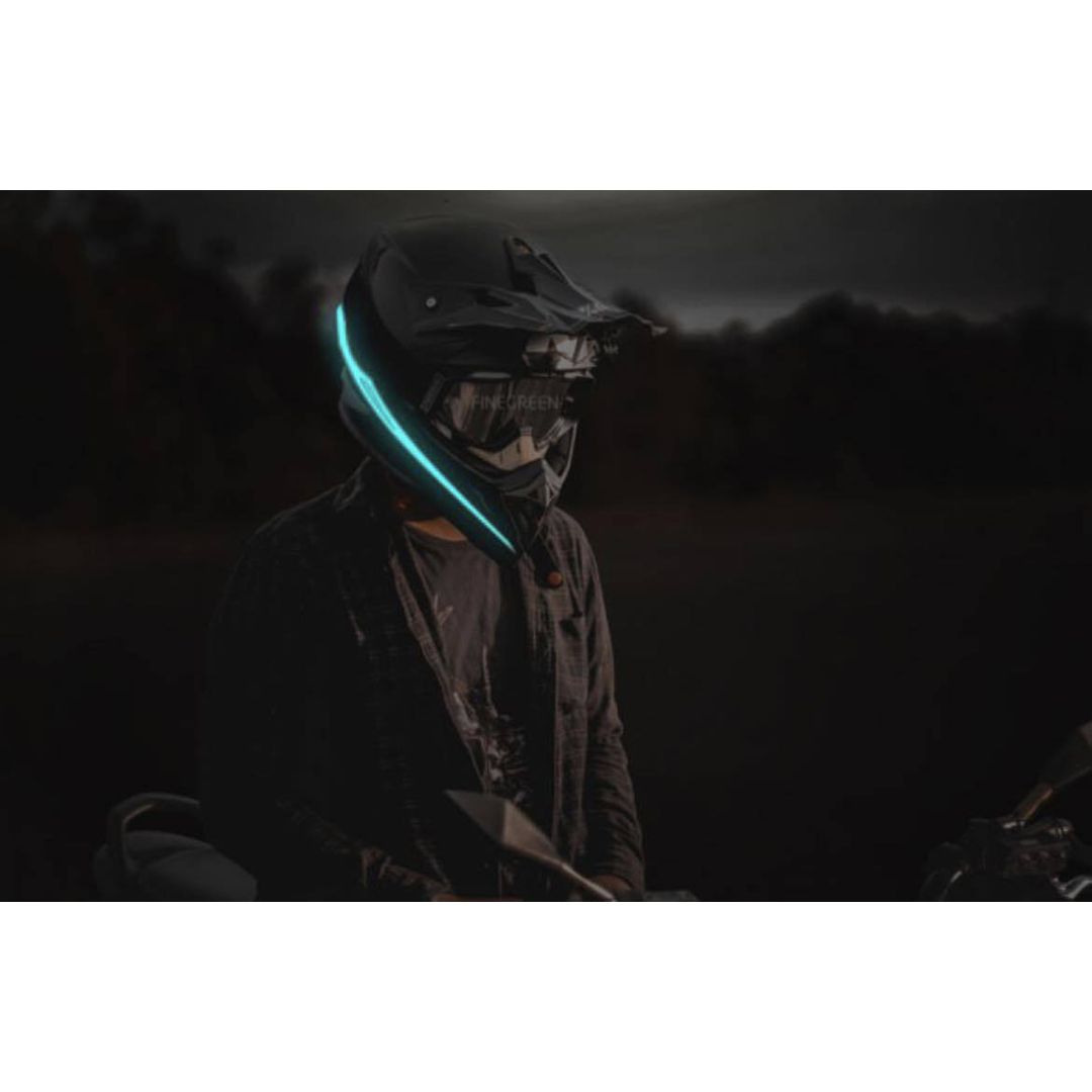 Αυτοκόλλητο με φωτεινή λωρίδα LED για κράνος μοτοσικλέτας