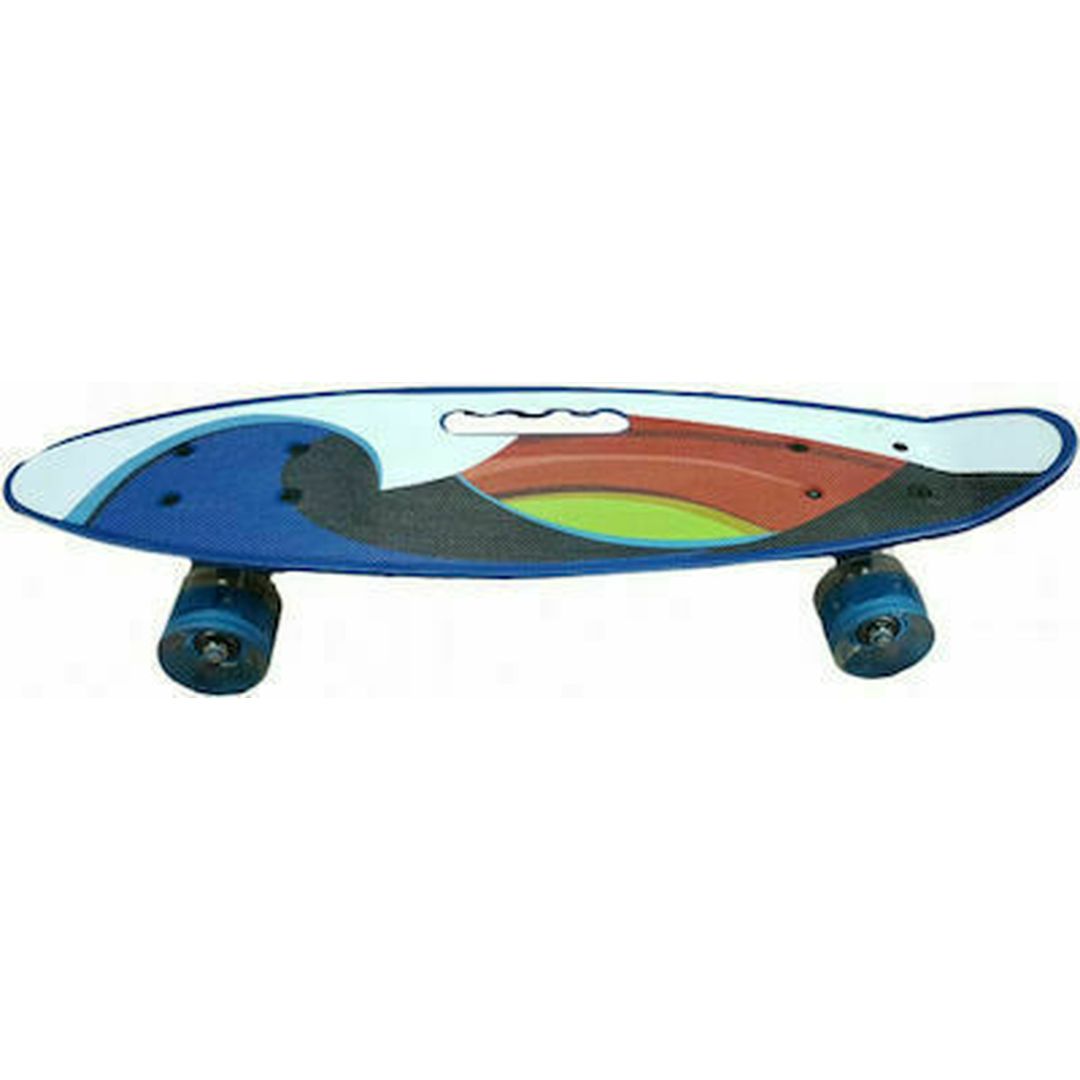 Penny Board Skateboard 22inch Τροχοσανίδα Σκέητμπορντ με Τροχούς & Λαβή 55x14x9.5cm YB-108 Rainbow