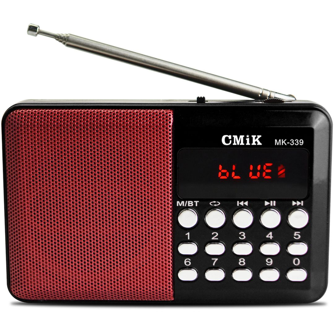 CMIK MK-339 Φορητό Ραδιόφωνο Επαναφορτιζόμενο με Bluetooth και USB Κόκκινο