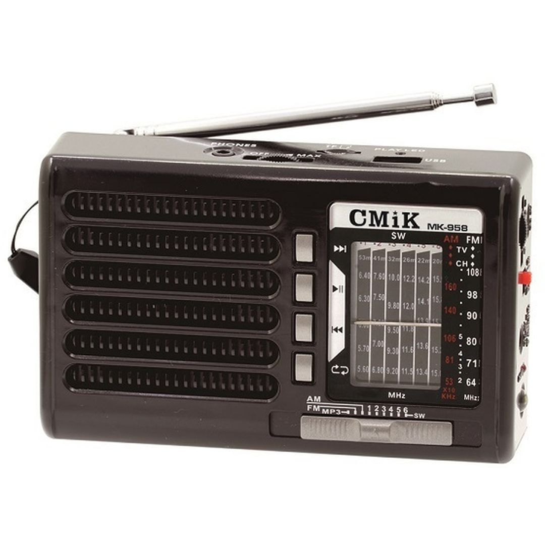 CMiK MK-958 Φορητό Ραδιόφωνο Επαναφορτιζόμενο με USB Μαύρο