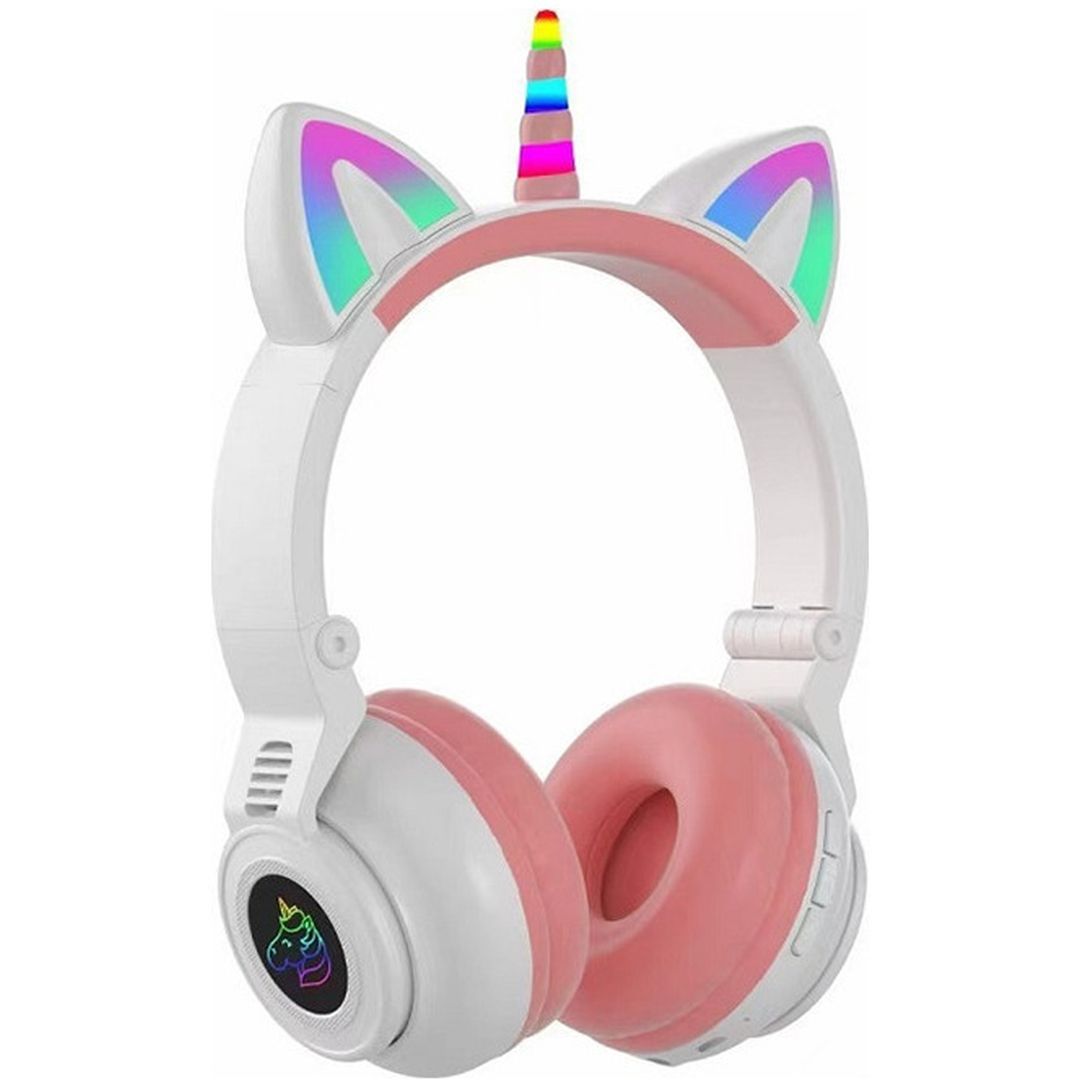 Unicorn STN-27 Ασύρματα Bluetooth Over Ear Ακουστικά με 7 ώρες Λειτουργίας Λευκά