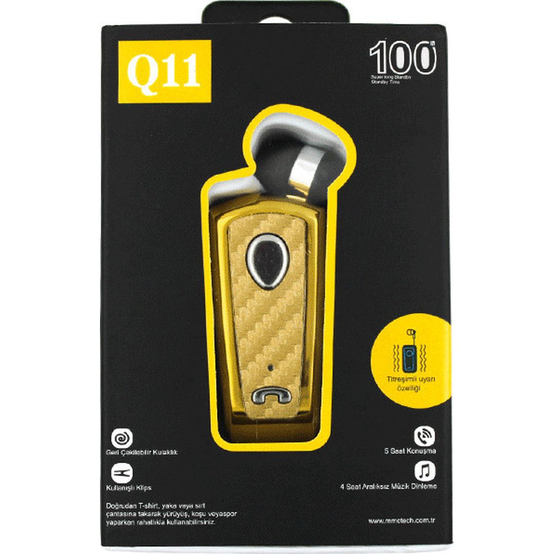 Q11 In-ear Bluetooth Handsfree Ακουστικό Πέτου Χρυσό