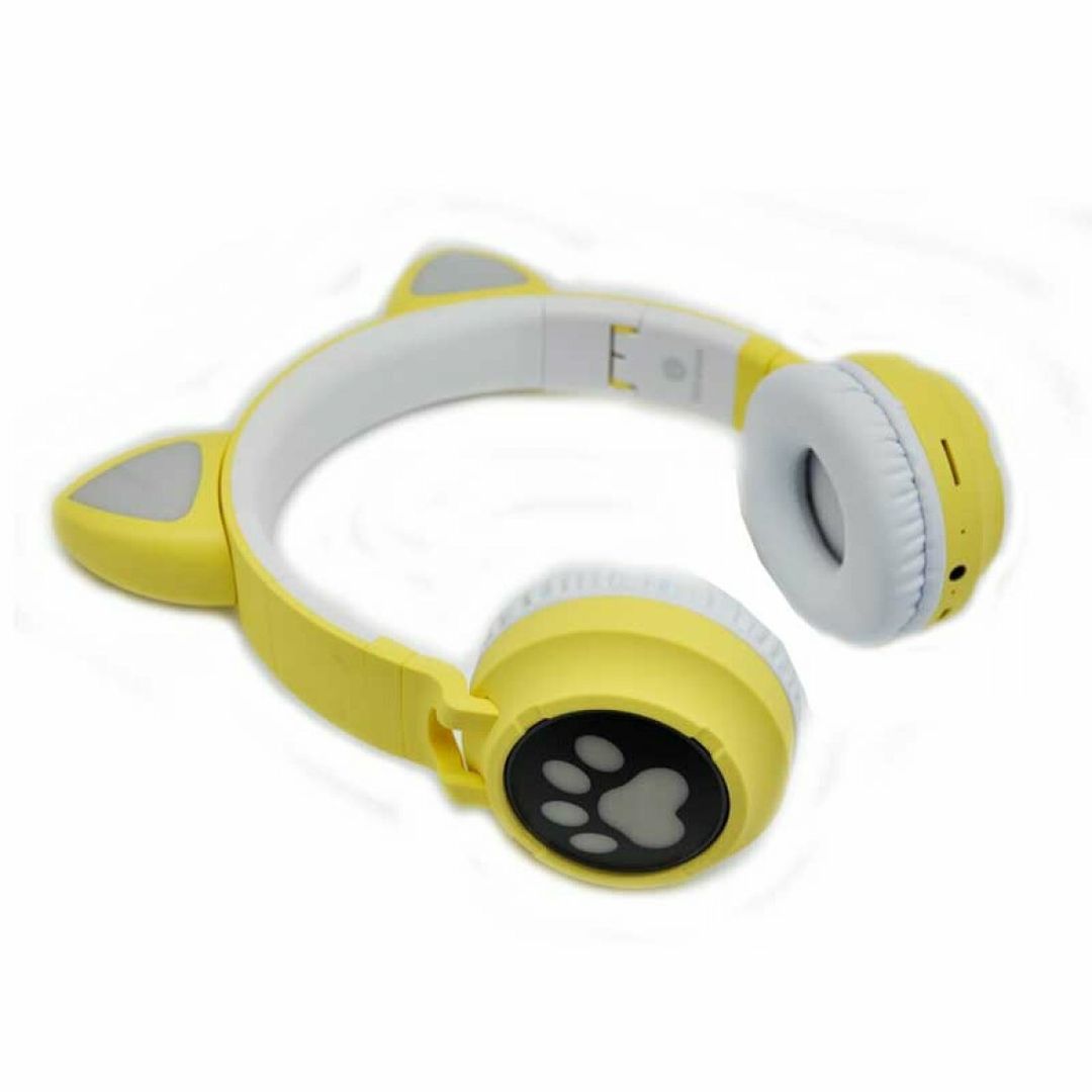 Andowl Cat Ear Q-EM3 Ασύρματα/Ενσύρματα On Ear Ακουστικά με 6 ώρες Λειτουργίας Κίτρινα