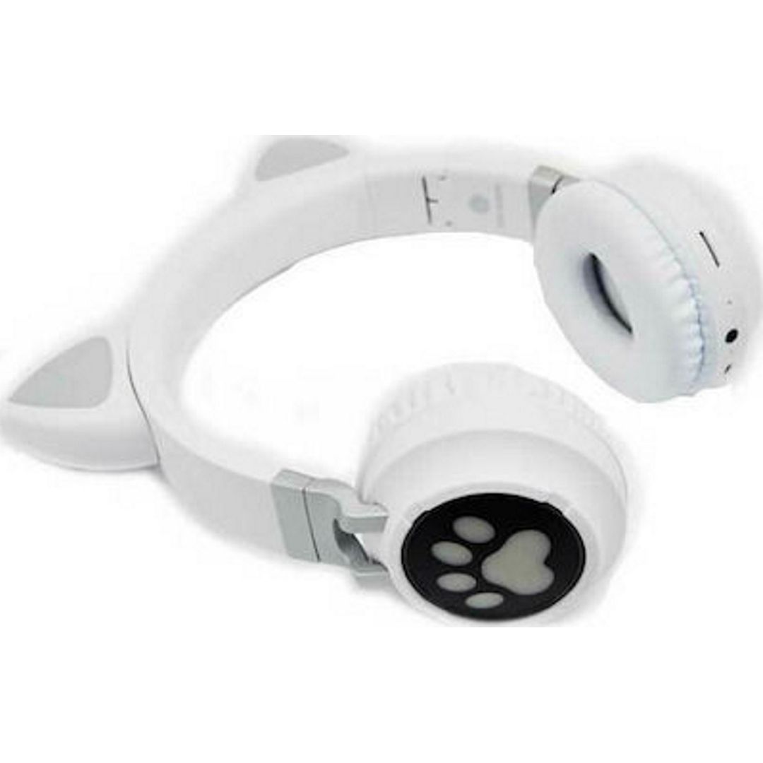 Andowl Cat Ear Q-EM3 Ασύρματα/Ενσύρματα On Ear Ακουστικά με 6 ώρες Λειτουργίας Λευκά