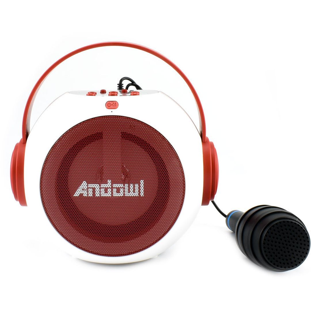 Σύστημα Karaoke με Ενσύρματo Μικρόφωνo Andowl Q-YX500 σε Λευκό/Κόκκινο Χρώμα