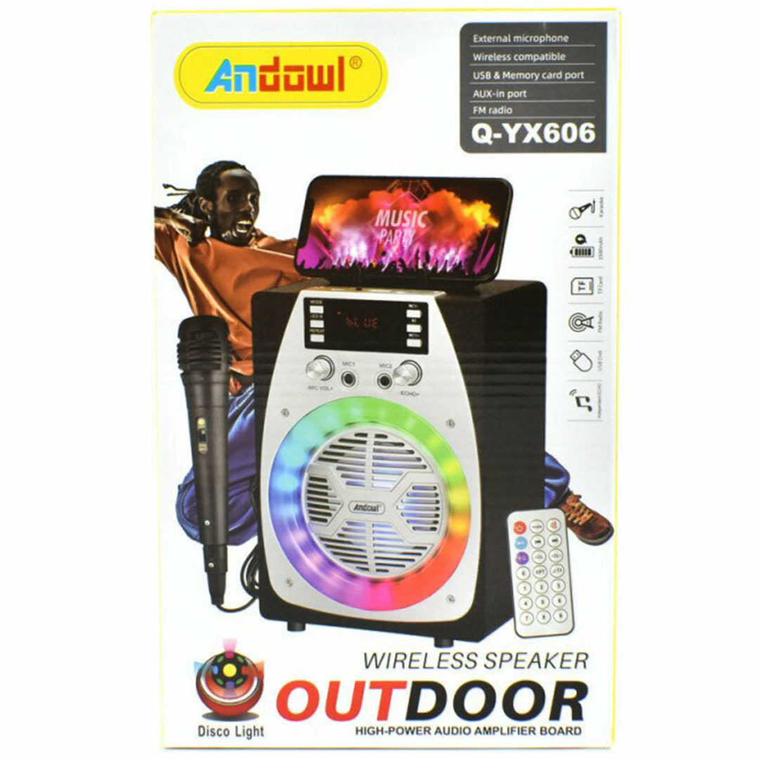Andowl Ηχείο με λειτουργία Karaoke Q-YX606 σε Μαύρο Χρώμα