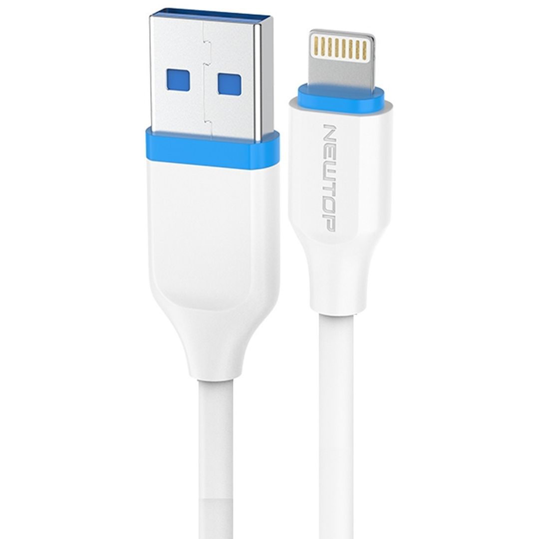 Newtop CU09 Flat USB 2.0 to micro USB Cable Λευκό 2.0m