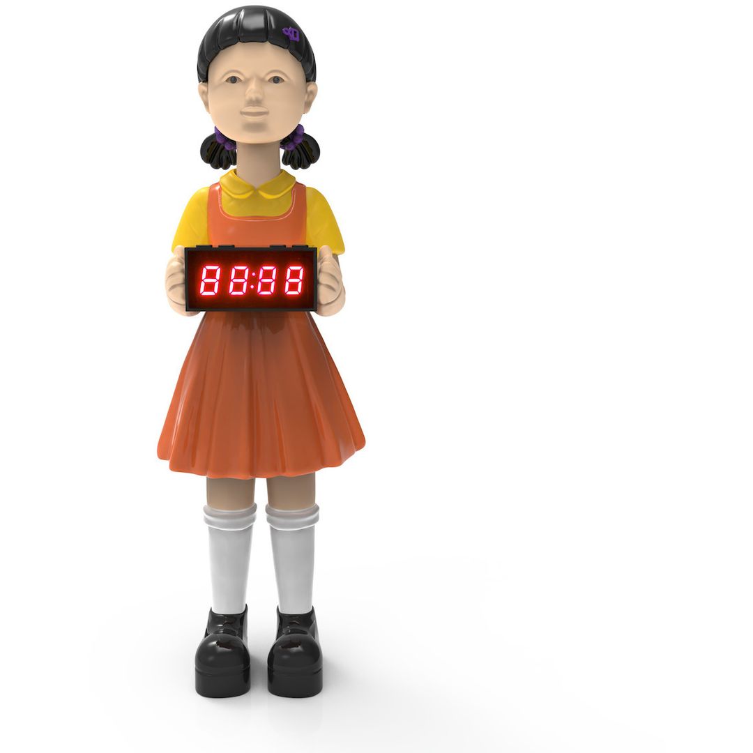 Ψηφιακό Ρολόι Επιτραπέζιο με Ξυπνητήρι Squid Game Doll με Φωτιζόμενα Μάτια TS03062