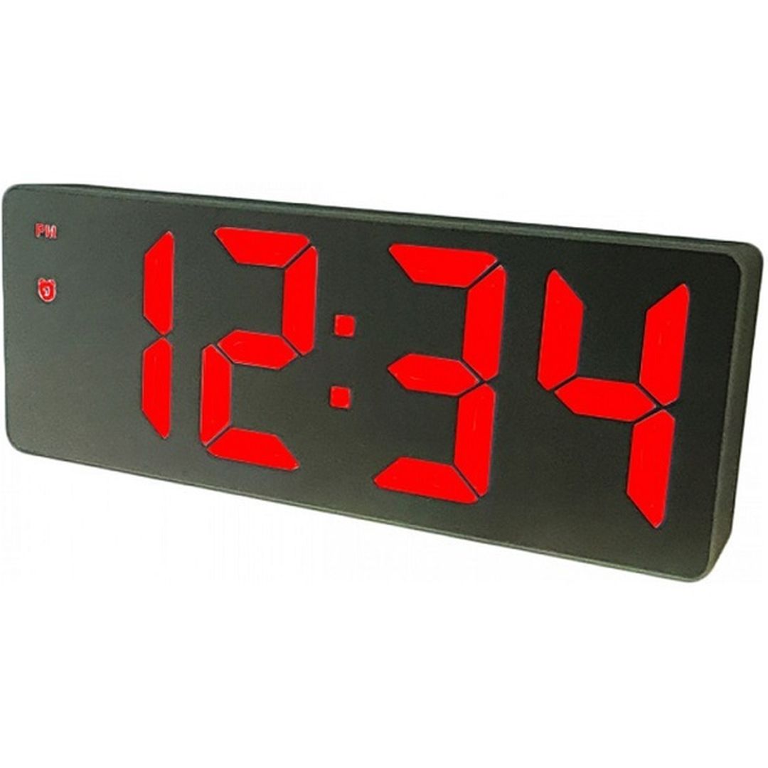 Ψηφιακό Ρολόι Επιτραπέζιο με Ξυπνητήρι LED Μαύρο με Κόκκινους Αριθμούς GH0712L