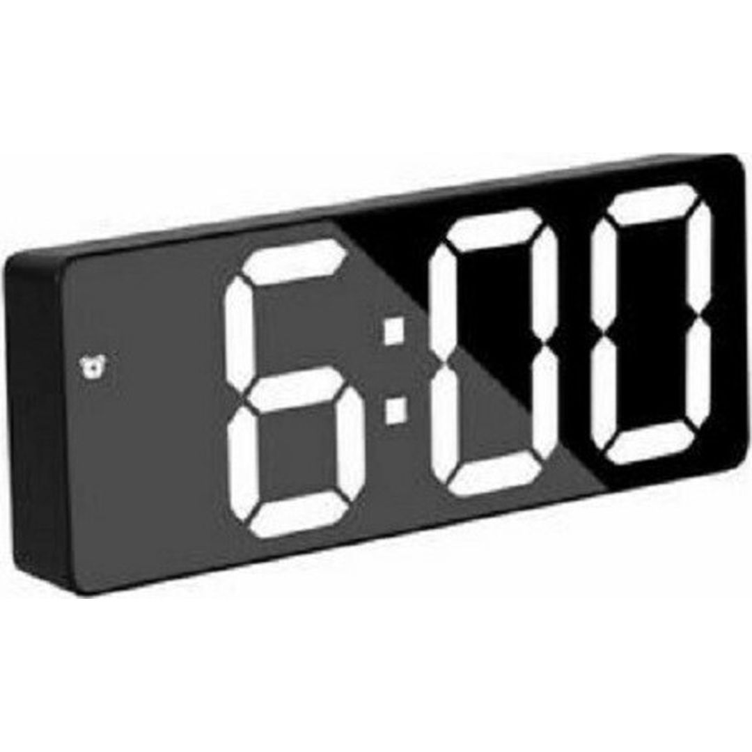 Ψηφιακό Ρολόι Επιτραπέζιο με Ξυπνητήρι LED Μαύρο με Λευκούς Αριθμούς GH0712L