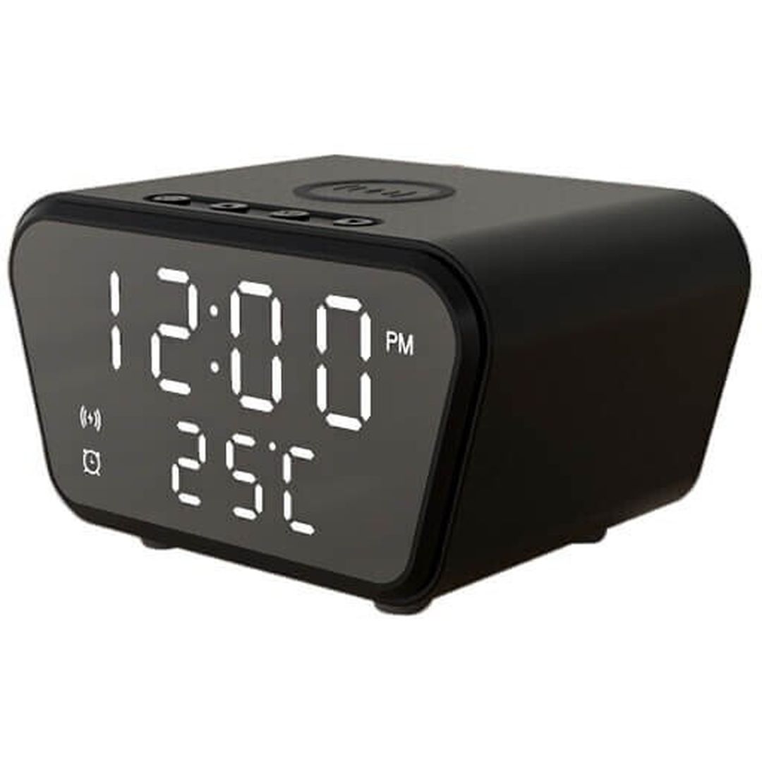 Ψηφιακό LED επιτραπέζιο ρολόι-ξυπνητήρι με ασύρματη φόρτιση AY-21 Μαύρο