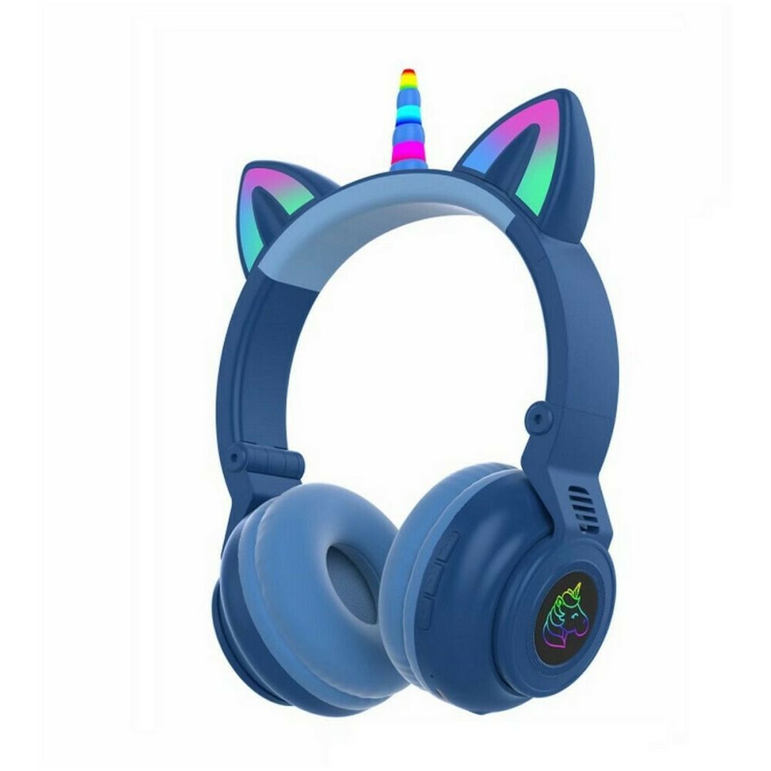 Unicorn STN-27 Ασύρματα Bluetooth Over Ear Ακουστικά με 7 ώρες Λειτουργίας Μπλε