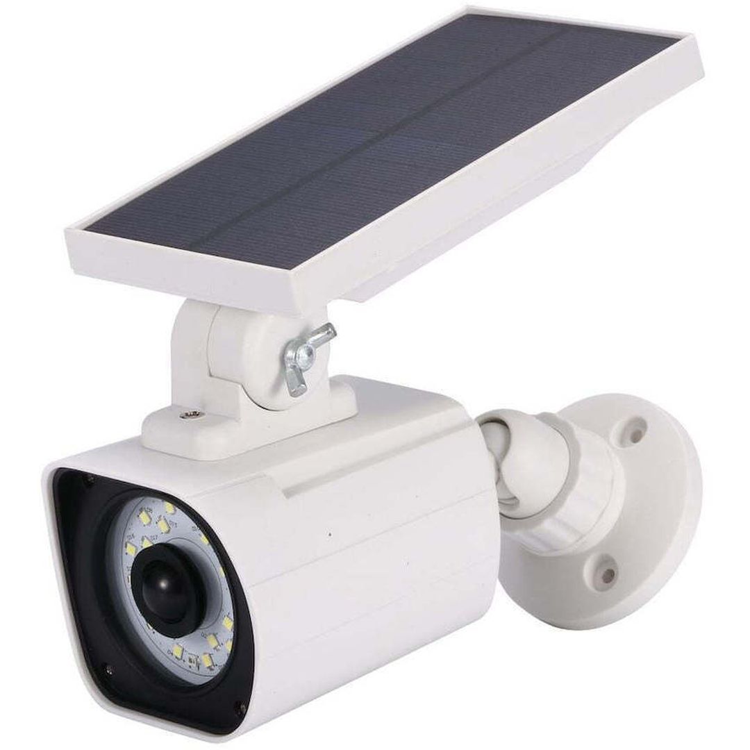 Ψεύτικη Κάμερα Παρακολούθησης Τύπου Bullet Ηλιακή με LED Φωτισμό Λευκή 29577
