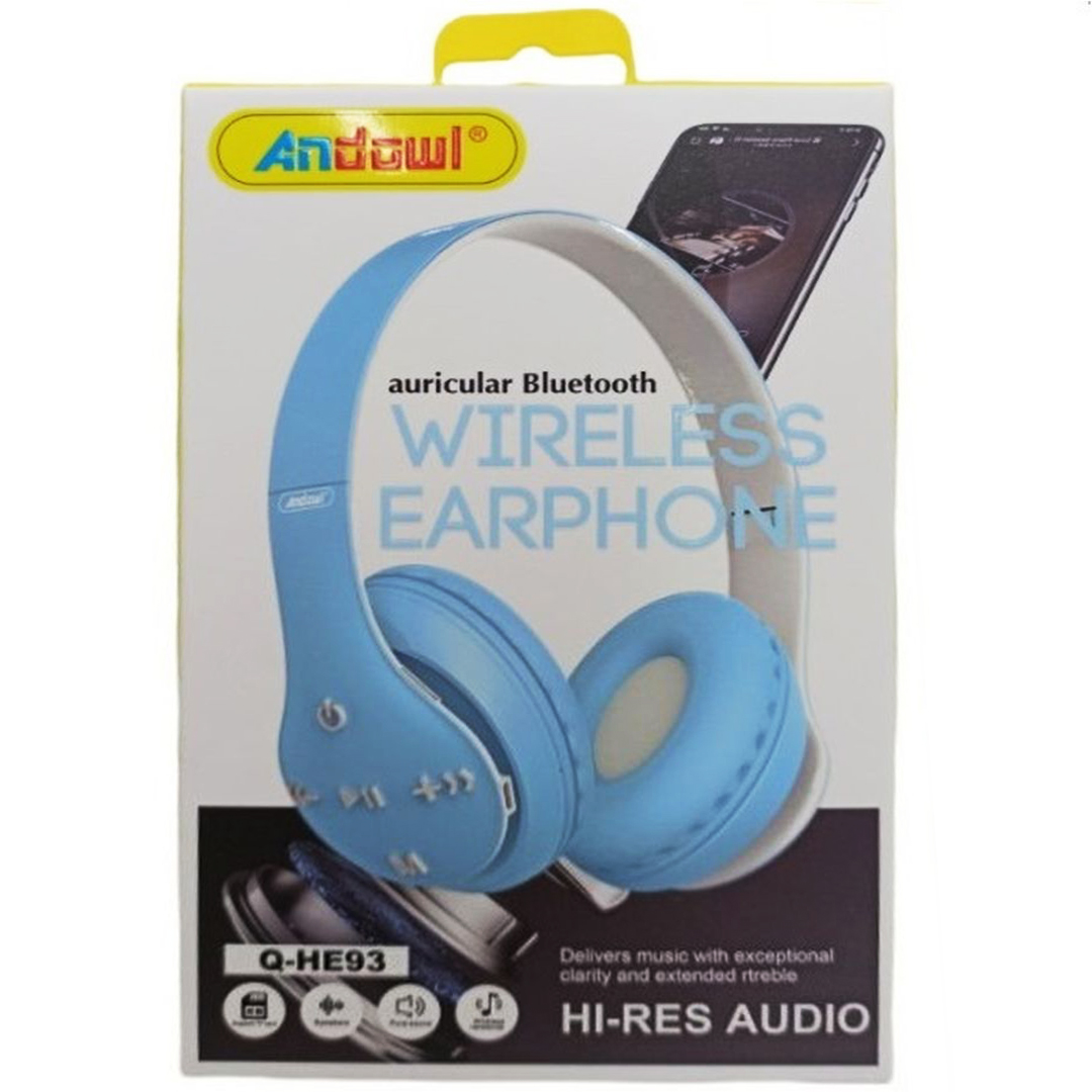 Andowl Q-HE93 Ασύρματα Bluetooth On Ear Ακουστικά Γαλάζιο