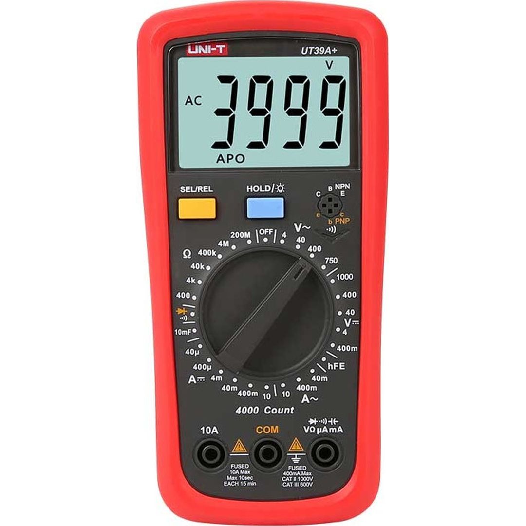 Uni-T Ψηφιακό Πολύμετρο με Μέτρηση AC / DC / Αντίστασης UT39A+ 1561