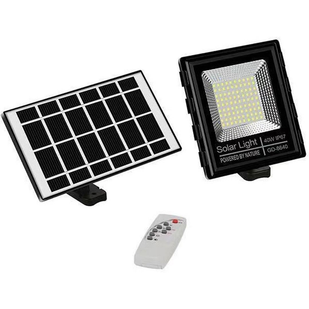 Ηλιακός Προβολέας LED 40W με Τηλεχειριστήριο GD-8640