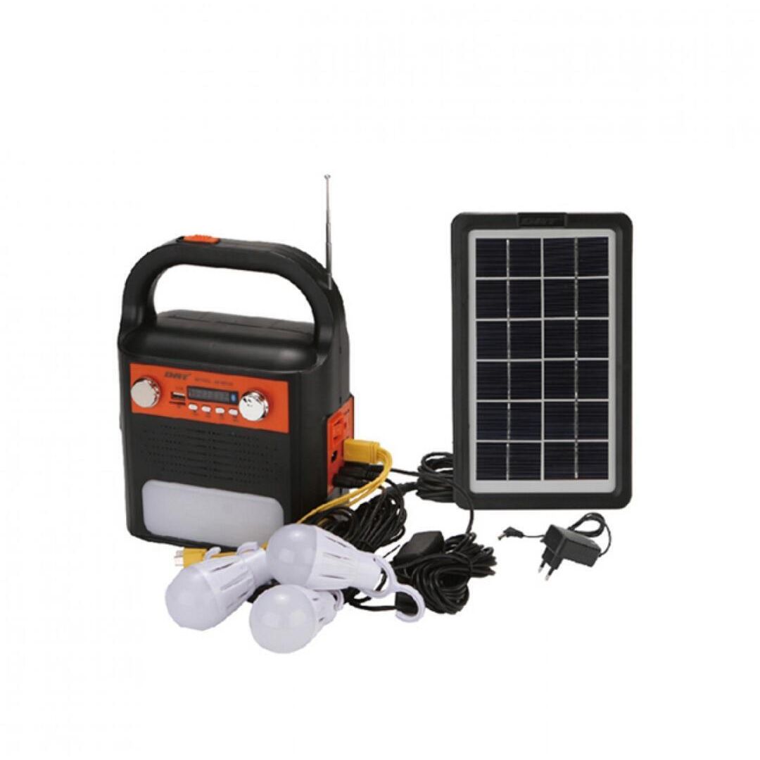 Ηλιακό Σύστημα Φωτισμού με Ραδιόφωνο - Bluetooth - Πάνελ - Power Bank AT-9019B